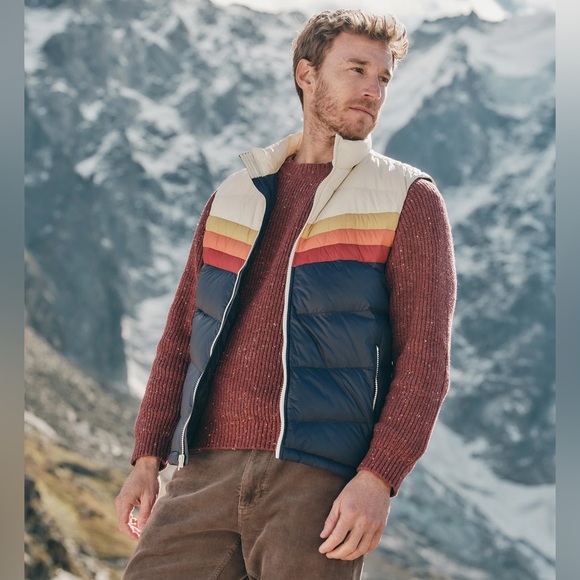 Marine Layer Other - Marine Layer Archive Boreal Puffer Vest - Sunset Navy ColorBlock